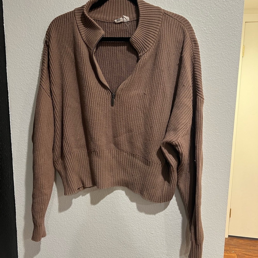 tentree Brown Cowl Neck Sweater